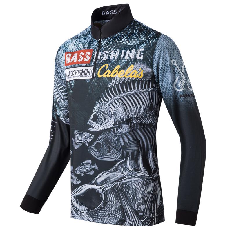 

Men s 3D Printed Long Sleeve Fishing Shirt - European & American Outdoor Sportswear Extra Large чорний
