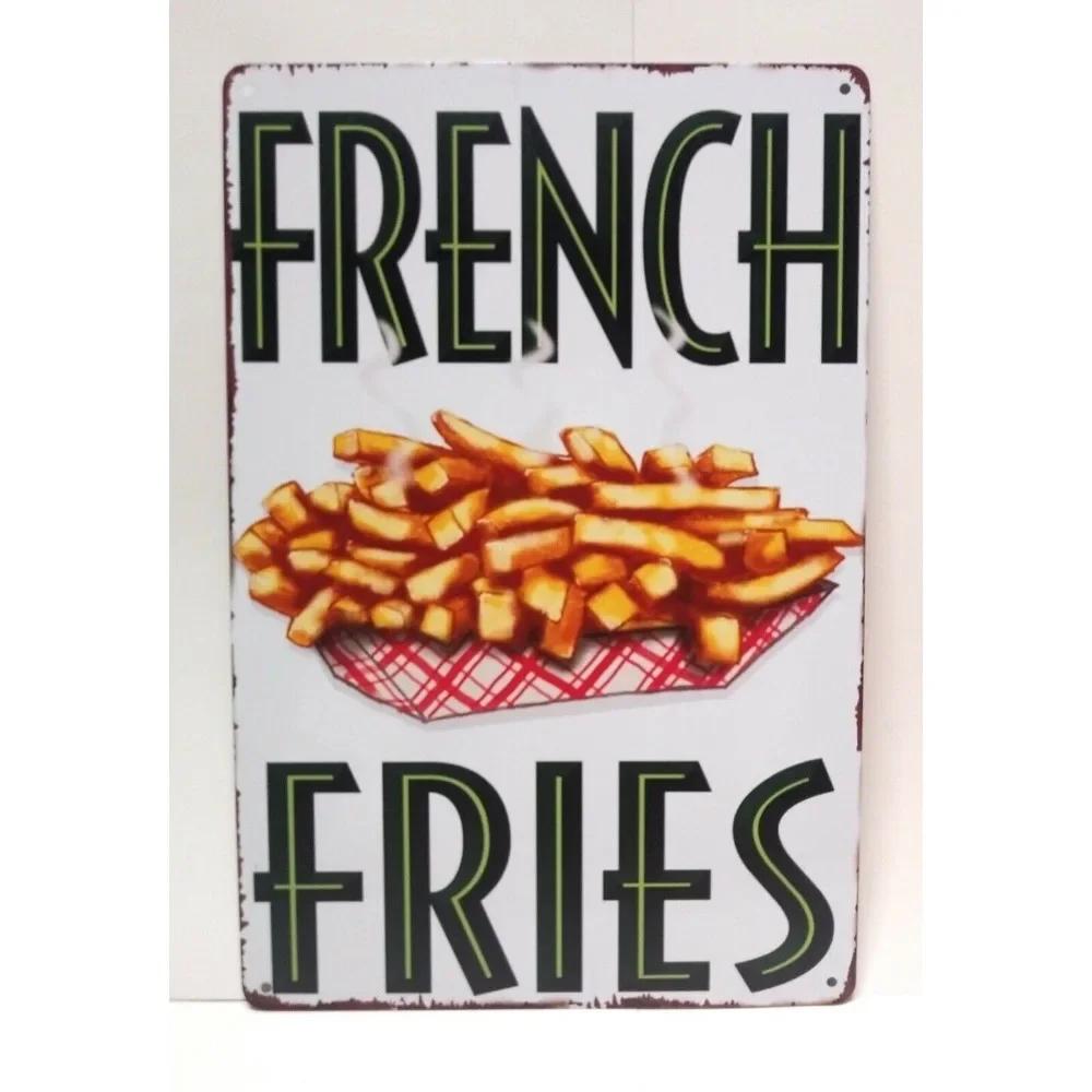 

Fresh French Fries Vintage Metal Tin Sign Perfect for Home Kitchen Business Decor 20x30cm（7.8x11.8inch）