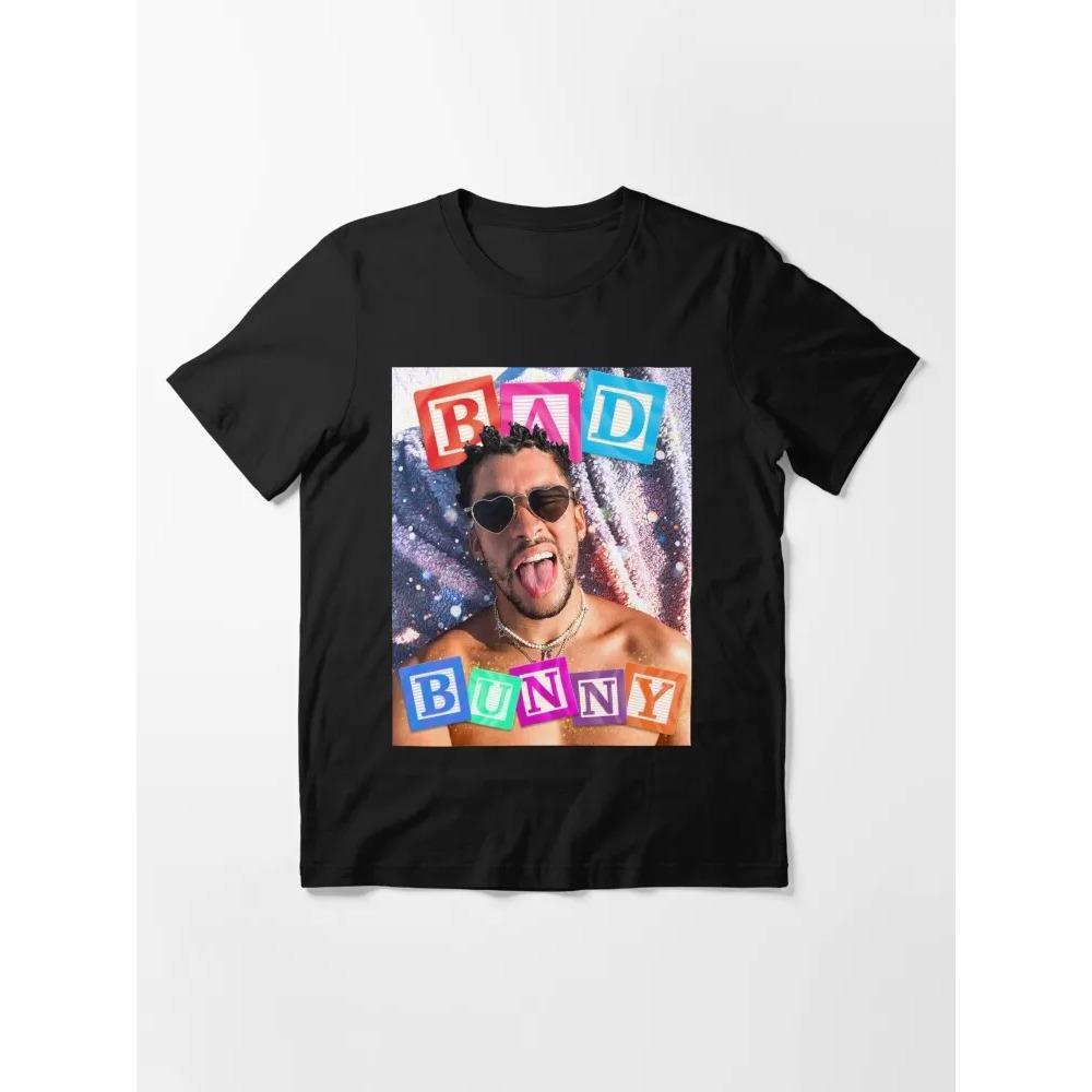 

Singer Bad Bunny T-Shirt Summer Men s Women s Luxury Fashion Street Wear Y2K Cotton Oversized T-shirt S