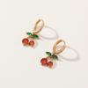 Cherry Shape Dangle Earrings for Women 2025 New Fashion Golden Drop Earring Zirconia Jewelry Wedding Party Accessorie