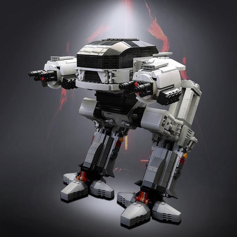 Gobricks UCS Scale ED-209 Robot Model Executing Robot Mechanical War Police Enforcement Series 209 MOC Building Block Gift