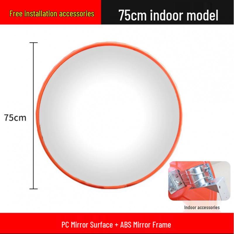 Reflective Convex-Concave Safety Mirror for Indoor/Outdoor Traffic and Garage Corners