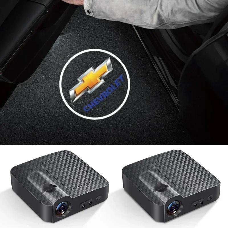 1/2Pcs LED Car Door logo Projector Lamps Welcome Light for Chevrolet Silverado Impala Malibu Equinox Cruze Camaro Blazer Aveo