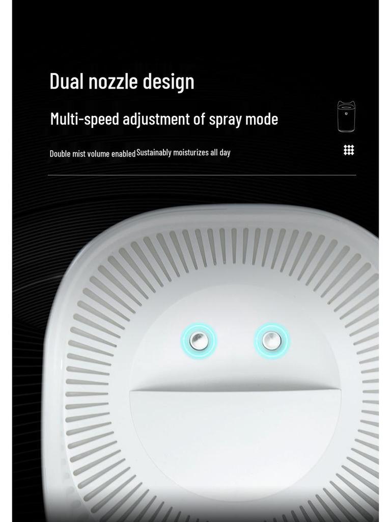New 3L Double Spray USB Humidifier: Silent Air Purifier for Home, Bedroom, and Office.