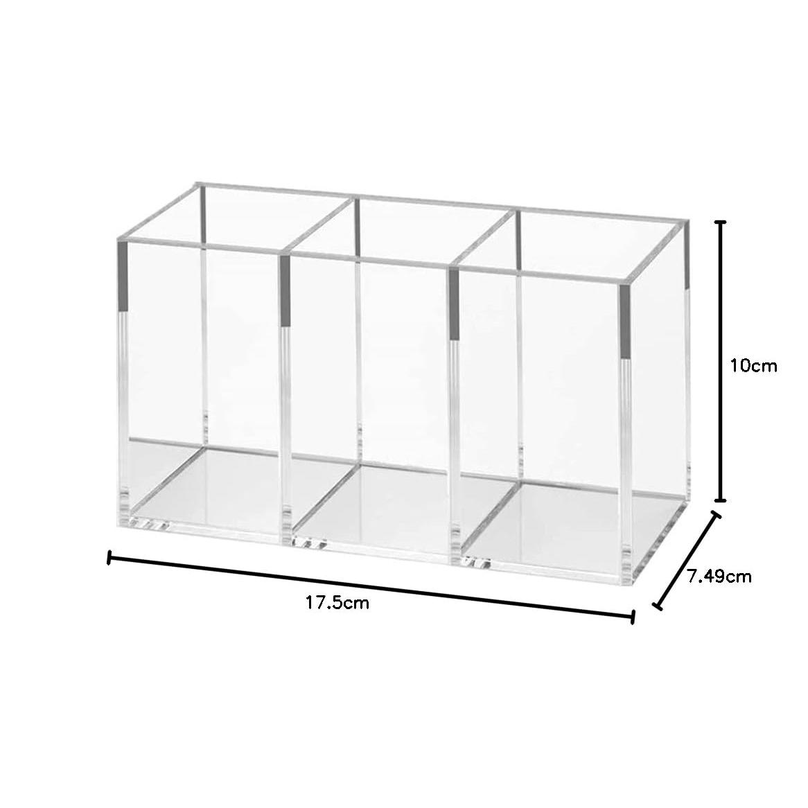 Transparent Makeup Brush Organizer, Makeup Storage Tray, Bathroom Drawer Makeup Organizer, 3 Slot Acrylic Makeup Brush Organizer прозрачный