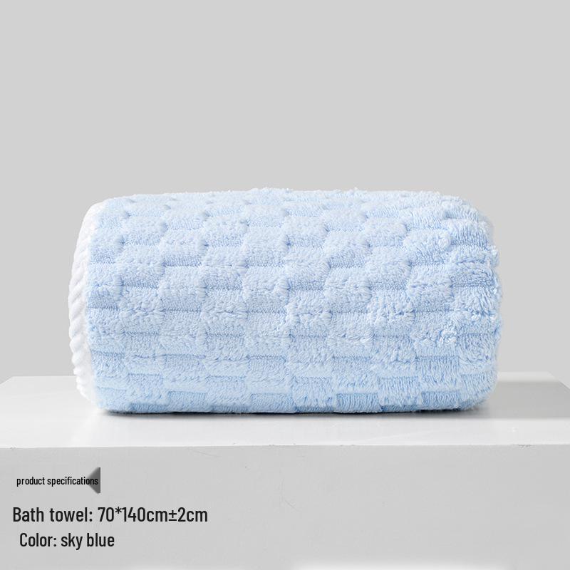 Xiangfengyun Dorge Large Coral Fleece Bath Towel Set - Extra Thick, Soft, and Absorbent (85x150 cm)