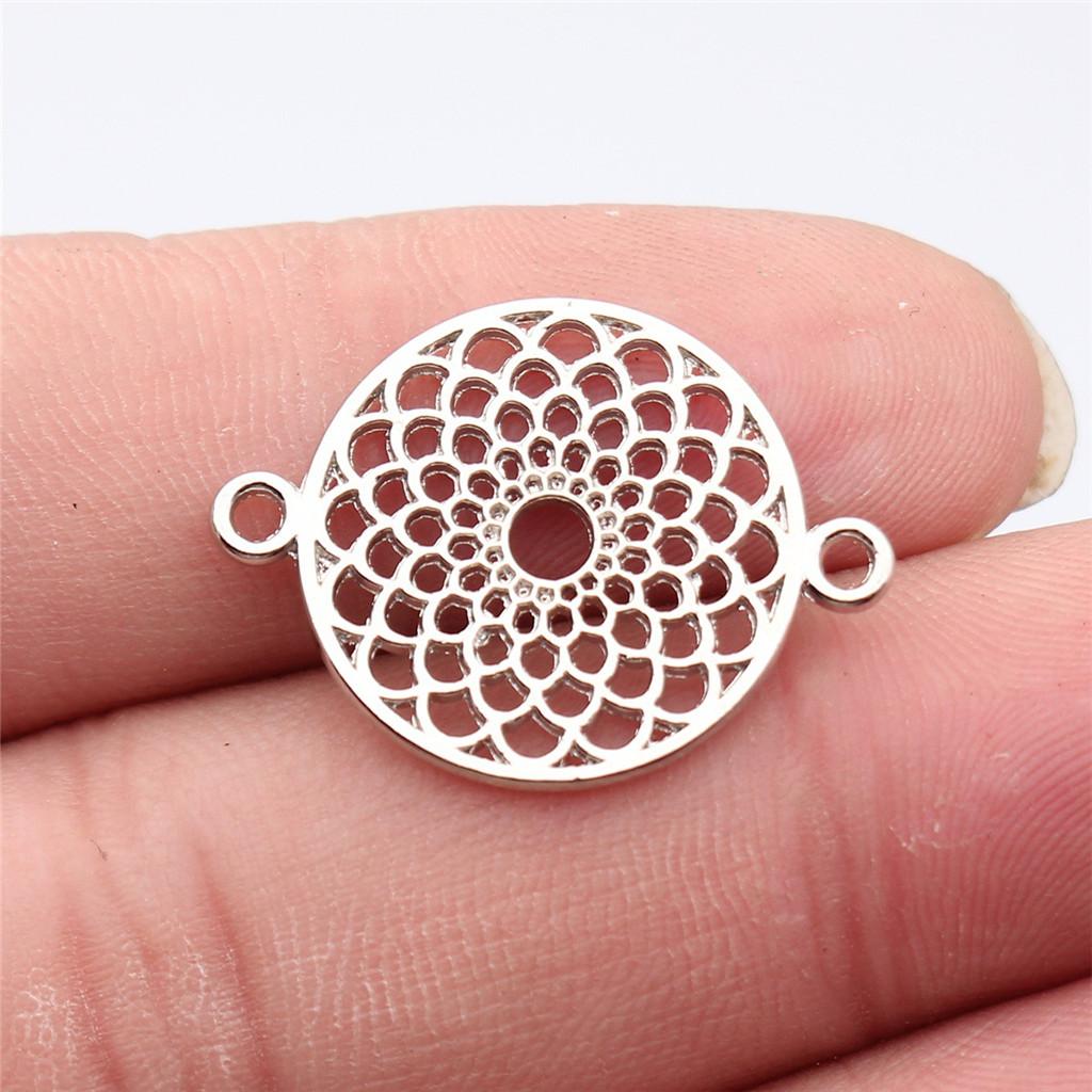 Flower Petal Connectors Botanical Themed Antique Bronze Zinc Alloy Jewelry Making Connect Charms Extender Connectors