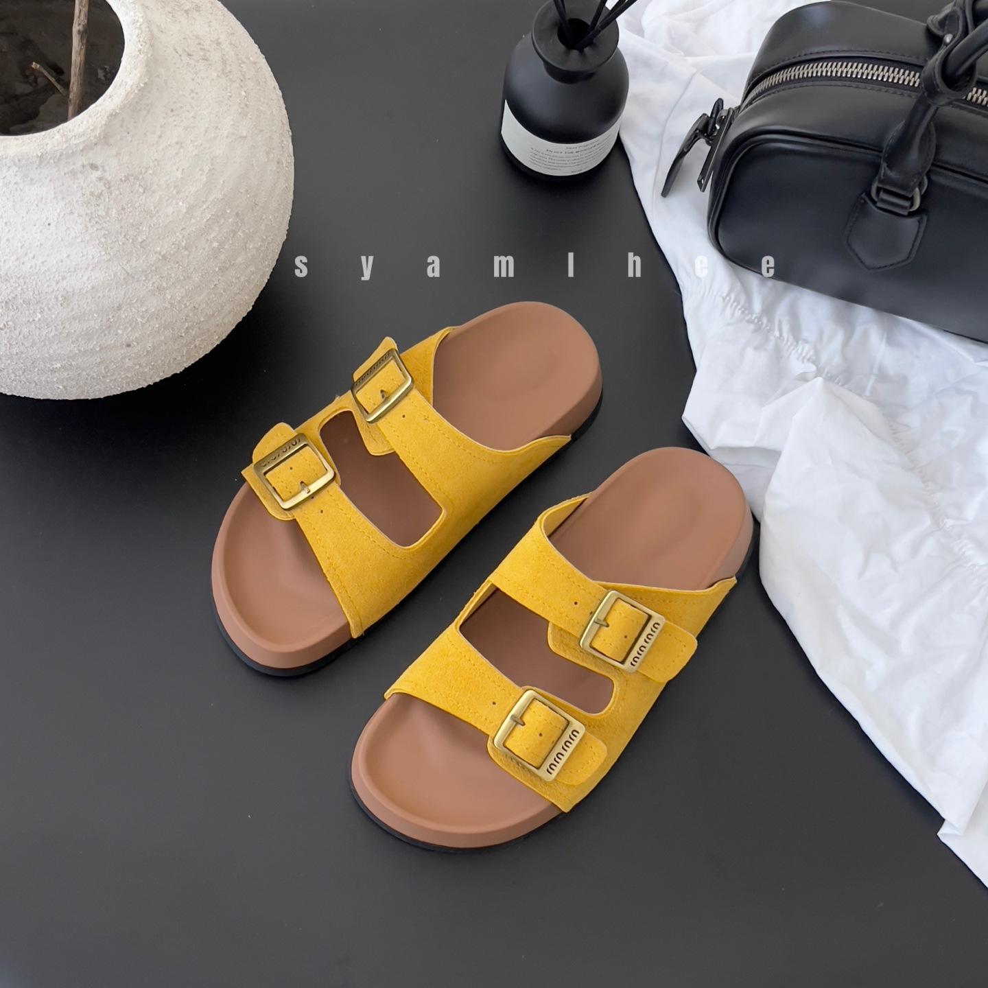 

Cool slippers women s summer outer wear new thick bottom heightening casual beach soft bottom with skirt one-word drag 40 жовтий