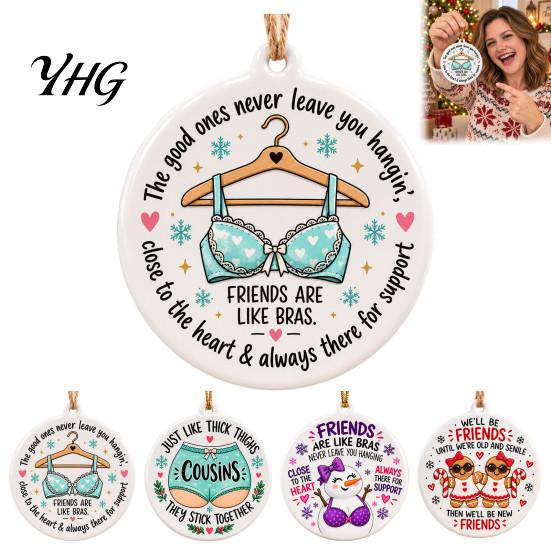 Beautiful Christmas Hanging Decor Funny Friendship Pendant, Durable Acrylic Ornament, Creative Xmas Office Holiday Party Ornament Tree Decorative