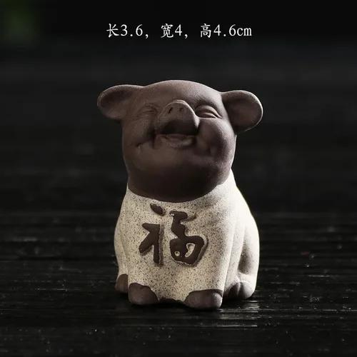 Creative and cute ceramic purple sand tea pet decorations, flower pots, tea ceremony, car mounted Zen decorations Artificial