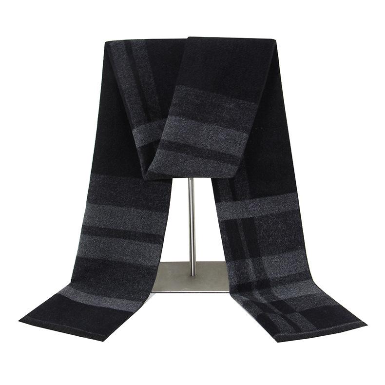 Light Man Striped Scarf Men's Winter Warm Wool Brushed Scarf