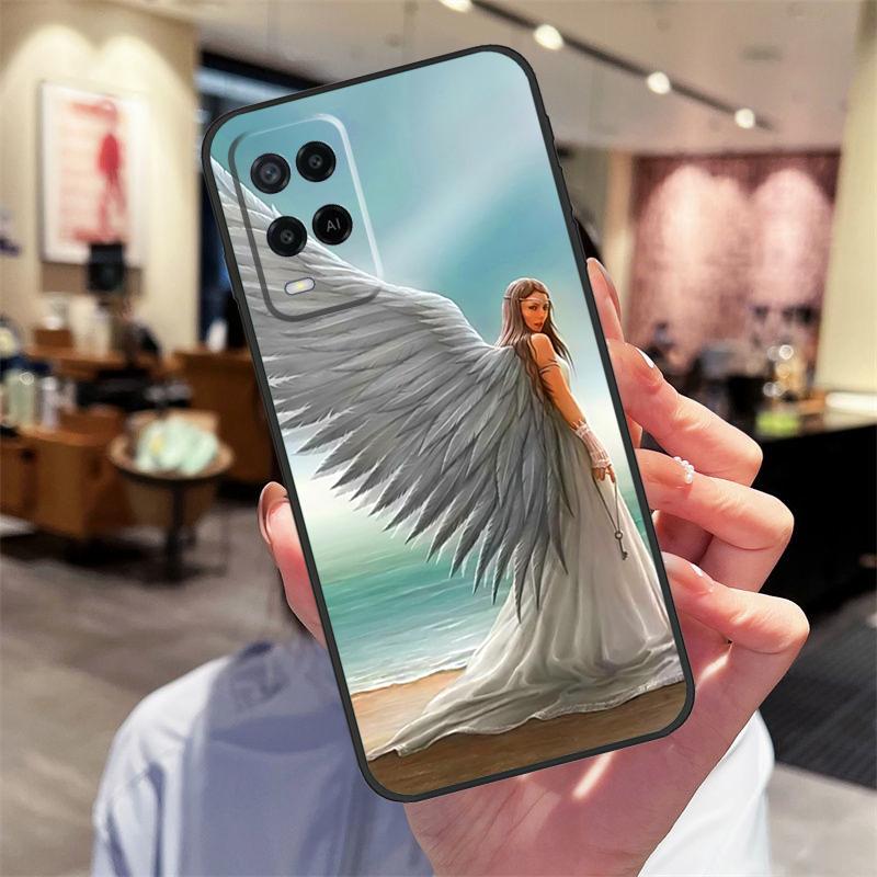 Fantasy Angel Girl Wings Case For Oppo A17 A77 A80 A40 A60 A98 A78 A18 A38 A58 A16 A76 A96 A74 A94 A54 A57S A15 Cover