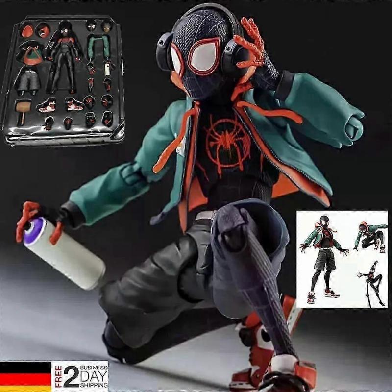 Spider-Man Miles Morales PVC Action Figure - Across the Spider-Verse Collectible Posable Toy Model for Marvel Fans