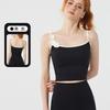 Sequin Pearl Floral Padded Dance Camisole Women Slim Fit Yoga Workout Layering Tank Top