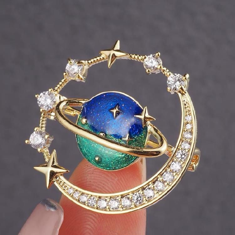 Kosmiczna Planeta Broszka Klamra Letnie Akcesoria do Ubrań Pin do Dekoltu