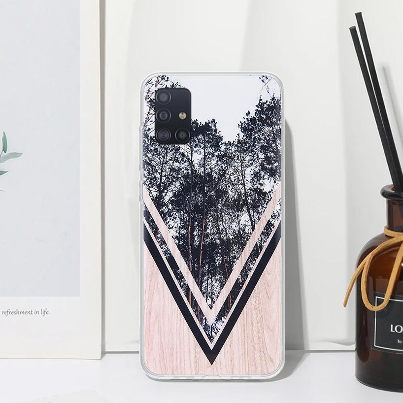 Forest Geometry Wood Nature Phone Case For Samsung Galaxy A52 A42 A32 A22 A12 A02S A72 A51 A50S A41 A31 A21S A71 A40 A30S A20S A