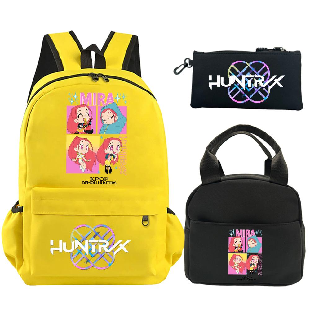 3 st/set Anime Tryckt Ryggsäck med Axelväska Pennfodral för Tonåring Student Pojke Flicka Skolväska Stor Kapacitet Vattentät Bokväska Barnpresent