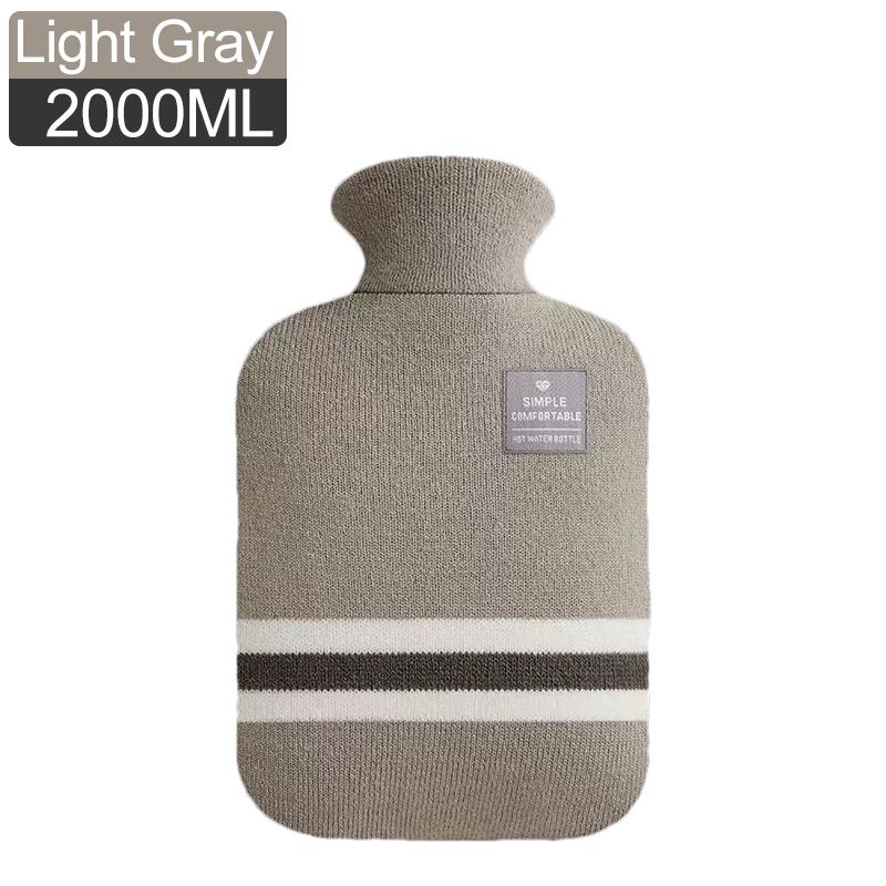 1L Or 2L Hot Water Bottle With Knitted Cover Large Capacity Hot Water Bag For Female Warm Belly Hands Inject Water Hot Water Bag