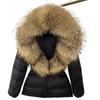 OFTBUY Winter Jacket Women's Real Raccoon Fox Fur White Duck Down Coat Thick Warm