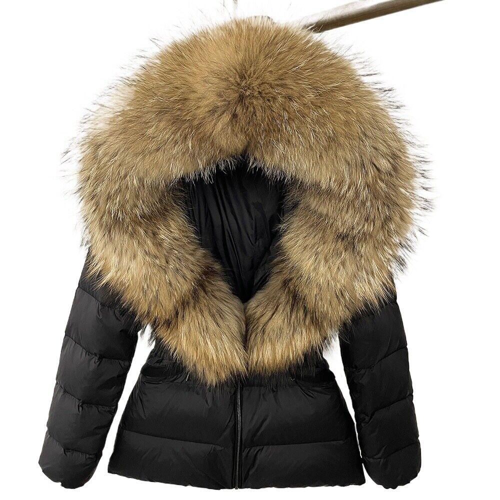 OFTBUY Winter Jacket Women's Real Raccoon Fox Fur White Duck Down Coat Thick Warm