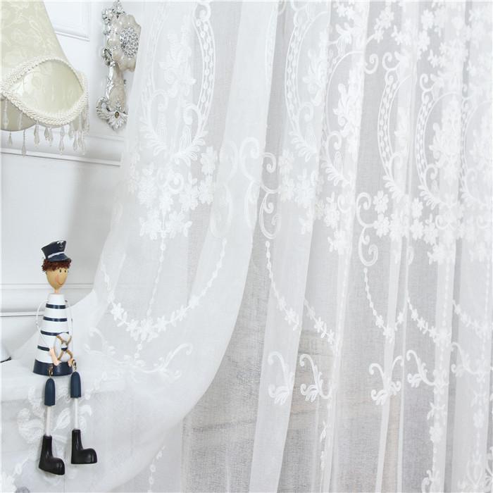 Zarif Fransız Danteli İşlemeli Şeffaf Perdeler | Romantik Çiçek Tasarımı, Oturma Odası, Balkon, Çıkma Pencereler ve Kapı Geçişleri için Hafif Polyester Tül