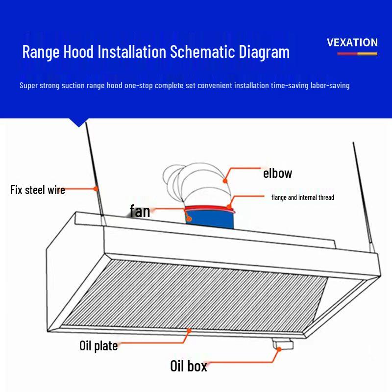 Heavy-Duty Stainless Steel Range Hood Fan for Commercial Kitchens
