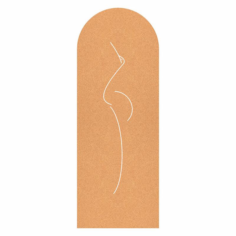 Natural Rubber Arch Shape Cork Yoga Mat Printed Non-slip Sports Mat Sweat-absorbing Oval Curve Pilates Mats 182*68cm*0.5cm