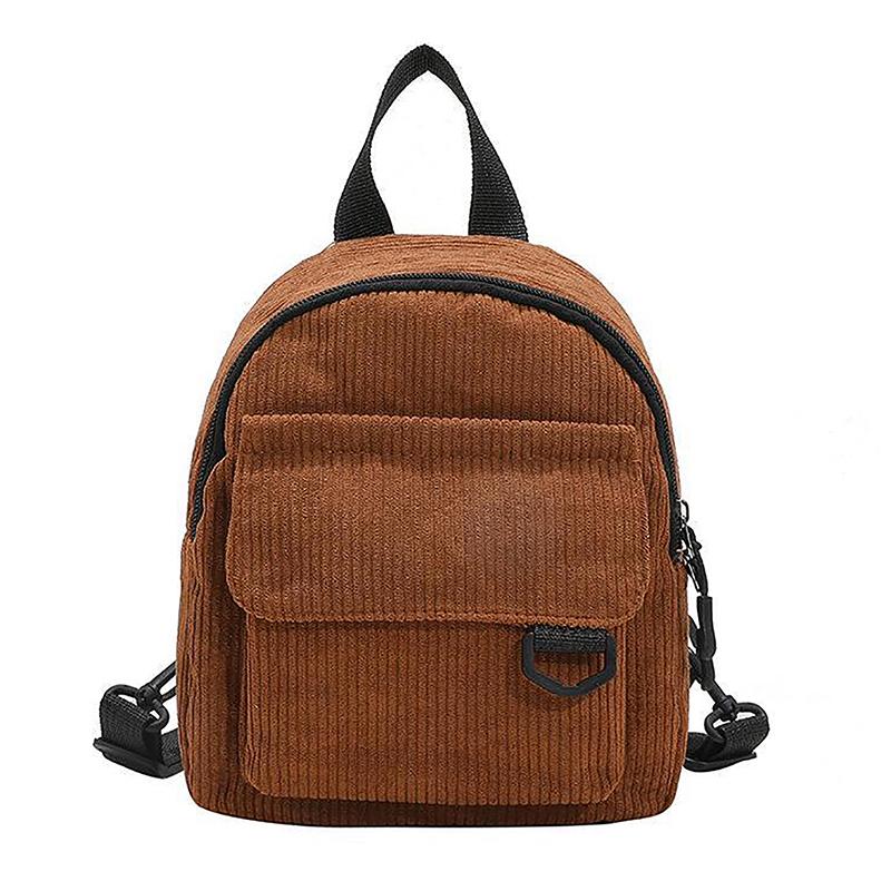 

Мини-рюкзак из однотонного вельвета, минималистичные маленькие рюкзаки для девочек, детская дорожная повседневная сумка, студенческая сумка для книг коричневый