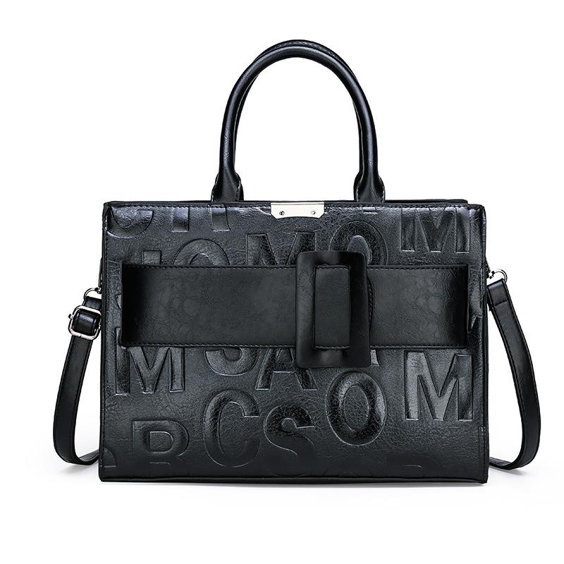Female 2024 New Letter Pattern Portable Shoulder Embossed Large Capacity Messenger Bag