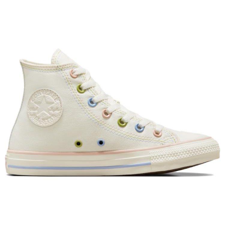 Converse All Star Versatile Comfortable High-Top Canvas Shoes Unisex Sneakers White Blue Pink A04638C