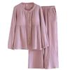 2026 New Women's Spring and Autumn Pajama Set 100% Cotton with Chest Mat Round Neck Long Sleeve Home Clothes Two Piece Set