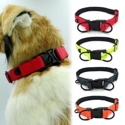Orta Büyük Köpek İçin Ayarlanabilir Çift D Halkalı Yansıtıcı Naylon Evcil Hayvan Tasması Kayışı