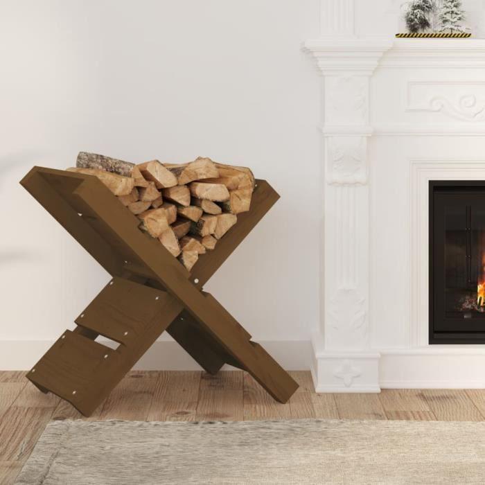 822450 vidaXL Log Holder Honey Brown 47x39.5x48 Cm Solid Pine Wood
