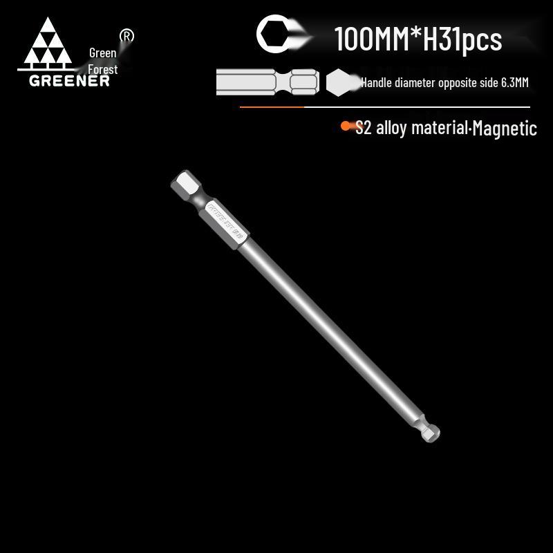 Green Forest High-Hardness Ball Head Magnetic Hex Screwdriver for Electric & Hand Drills