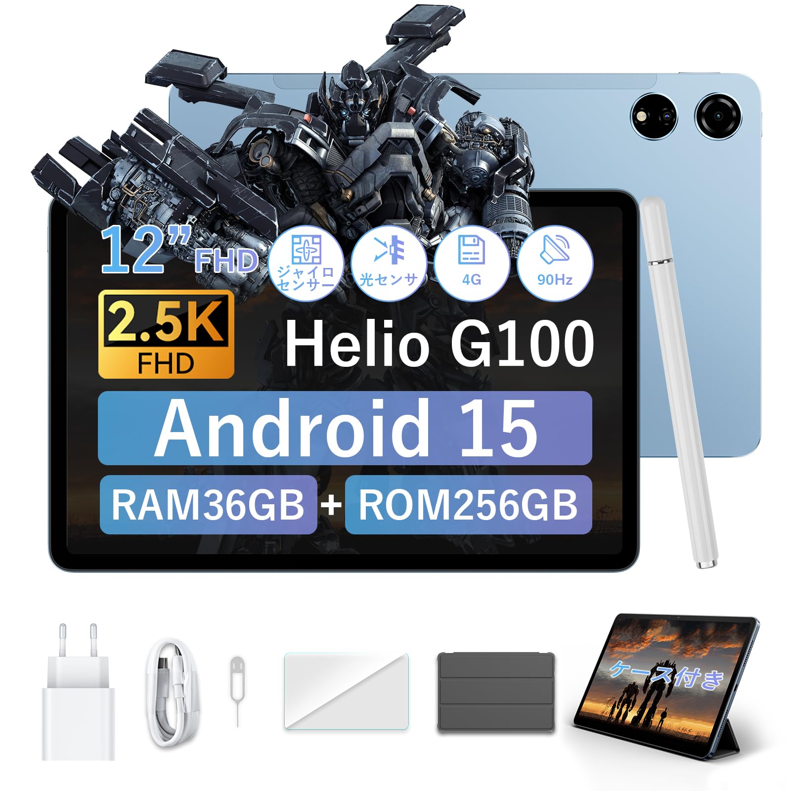 

Blackview MEGA3 Android 15 Tablet with 90Hz 2560x1600 8800mAh 9V3A 4G LTE 5G and Widevine L1 Support G100, 12-inch 2.5K Resolution, Resolution, синій