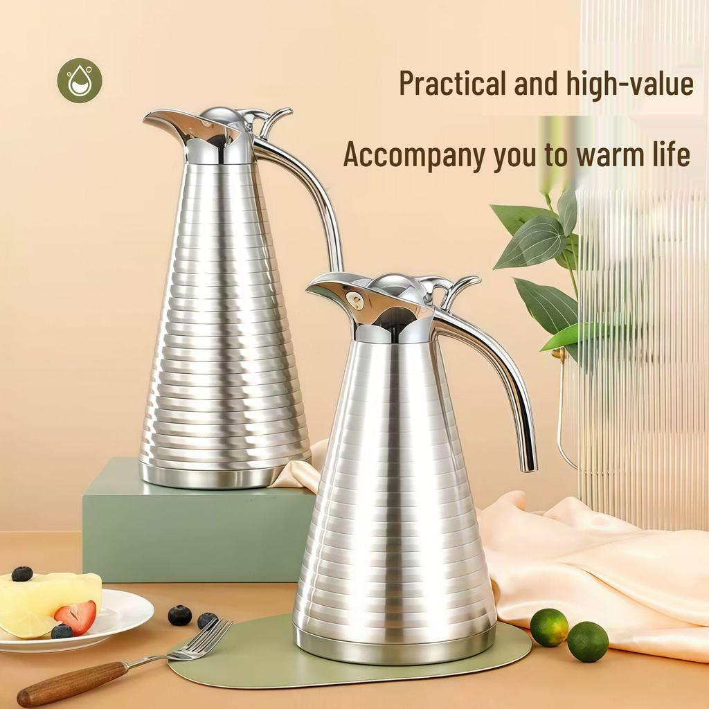 Large Capacity 304 Stainless Steel Insulated Kettle - Double-Layer Vacuum Thermos for Hot Water
