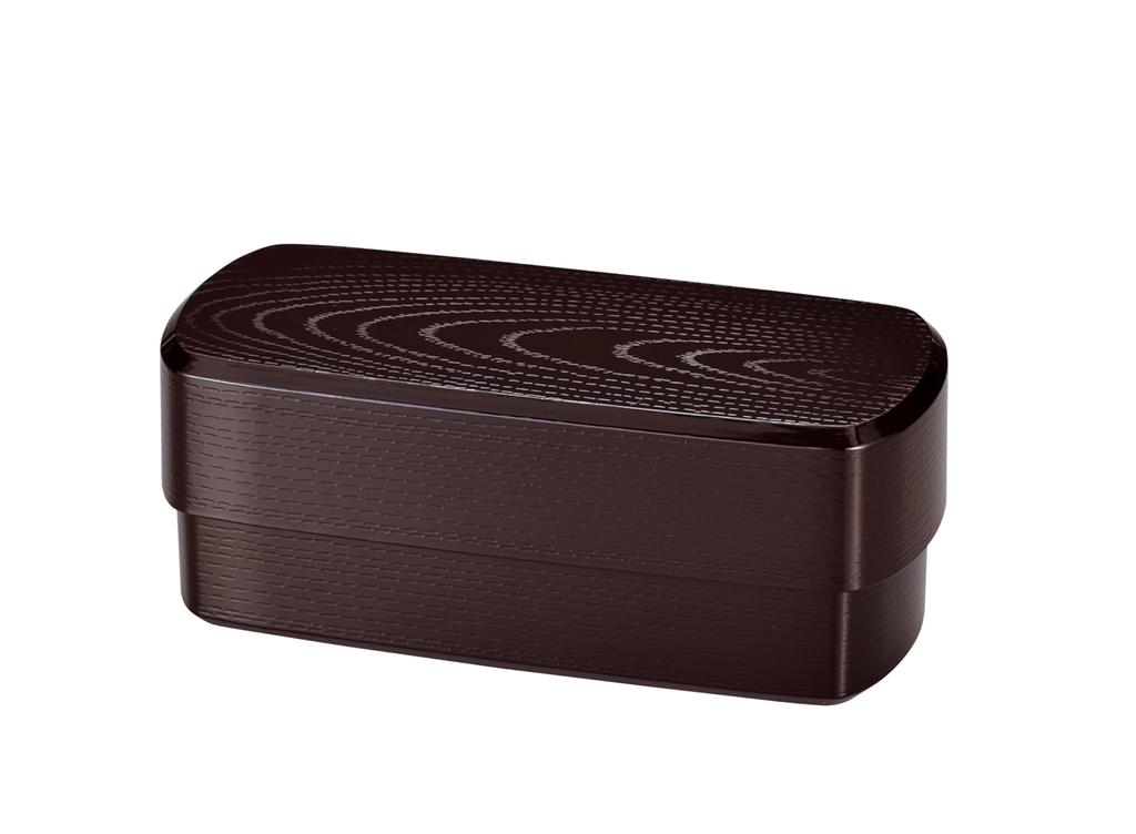 Tatsumiya BIOMIX Rectangular Nested Lunch 30532 Wood-Grain Box, Tamuke, Size Approx. W20.8 D9.5 H8.5