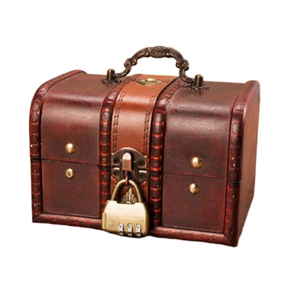 Wooden Jewelry Storage Box Decorative Jewelry Box European Treasure Chest  Storage Secret