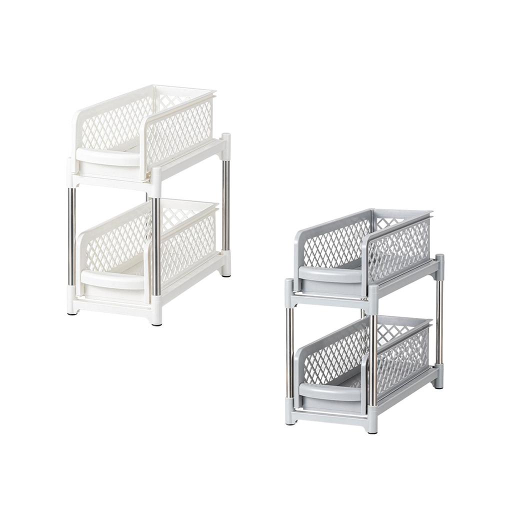 under Sink Organiser Sliding Kitchen Cabinet Organizer Sturdy Stainless Steel Bathroom 2 Tier Pull Out Cabinet Organizer