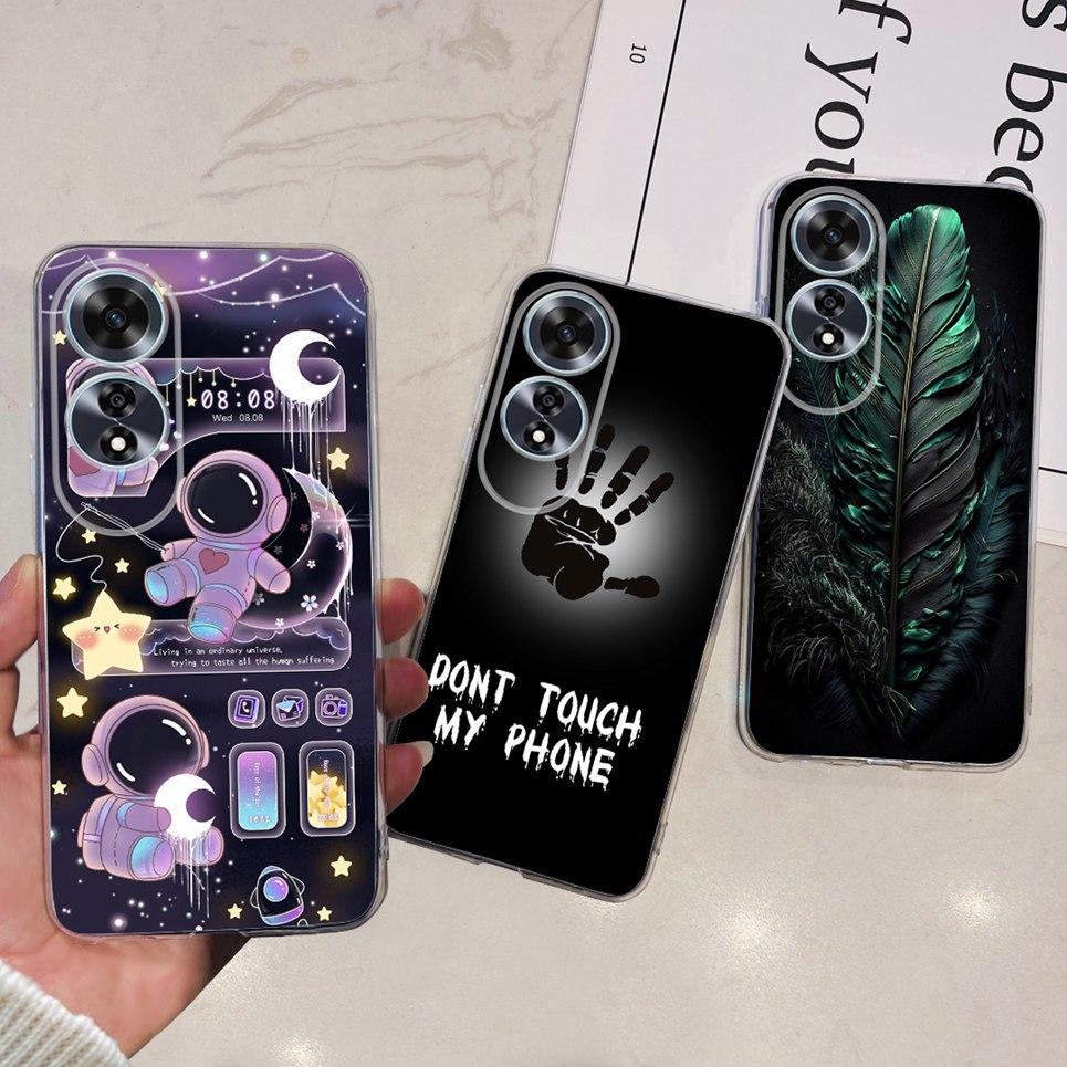 Coque de téléphone Mignonne Chat Astronaute Pour Oppo A60 OppoA60 A 60 Coque Arrière Pare-chocs Cool Dragon Dessin Animé Coque Transparente Oppo CPH2631 Capa