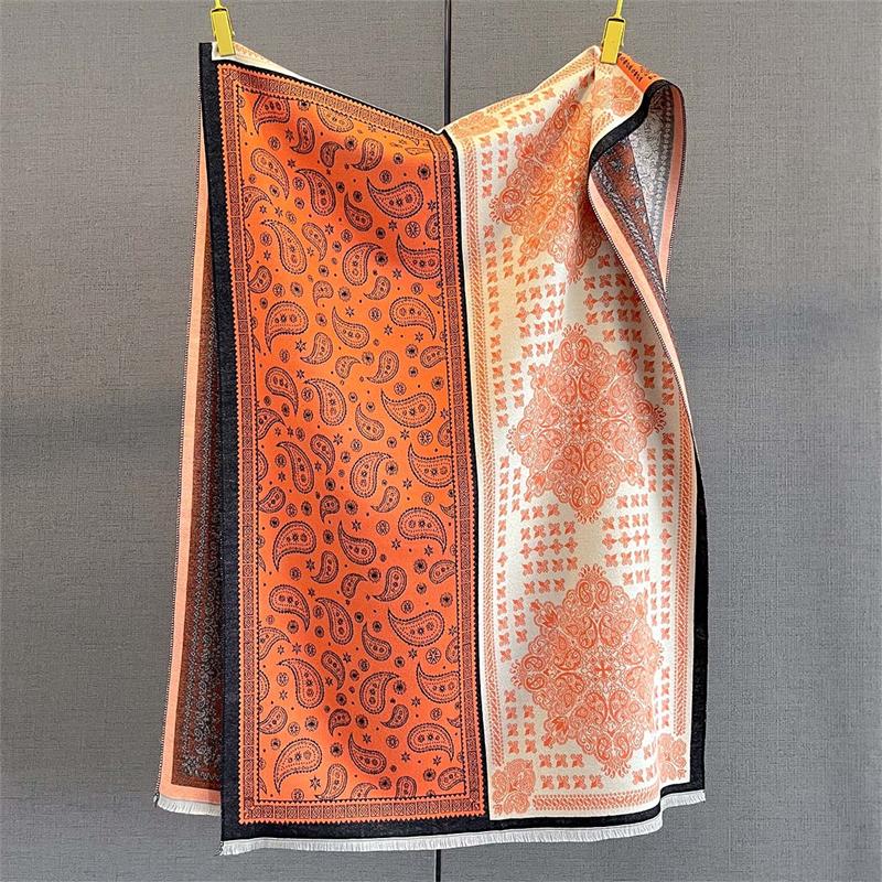 

Роскошный жаккардовый шарф с узором пейсли, теплый зимний женский шарф, шаль из имитации кашемира, пашмина, женский платок, одеяло, пончо 65x190cm