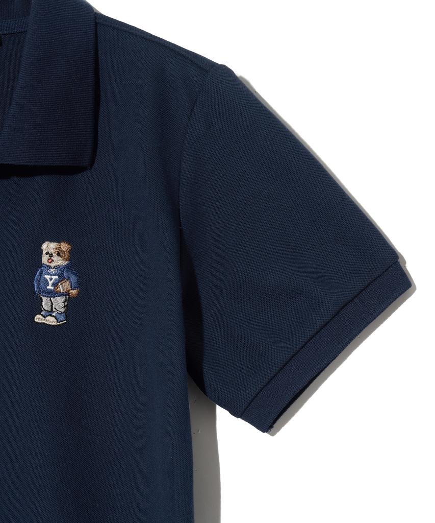 YALE Women'S Embroidery Dan Quick Dry Pique Slit Neck Shirt Navy