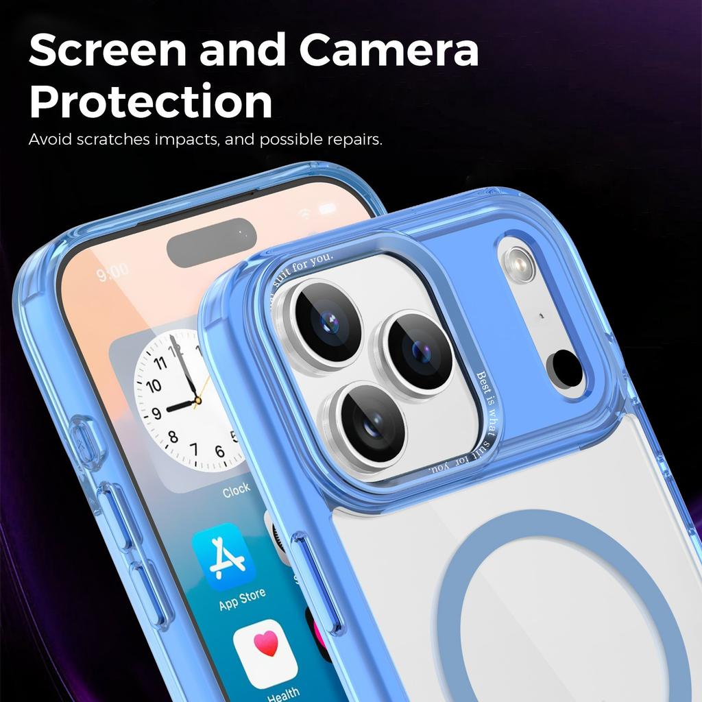 For iPhone 17 Pro Max Case Compatible with MagSafe TPU+PC Transparent Phone Cover