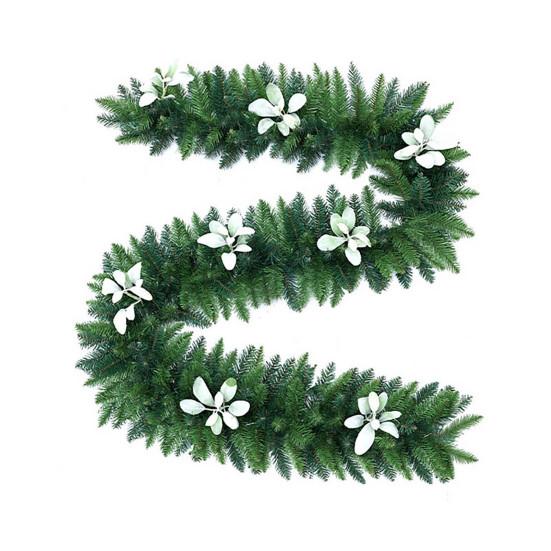 Guirlande de cèdre de Noël de 9 pieds Guirlande de cèdre artificielle réaliste Guirlande d'aiguilles de pin artificielles pliables