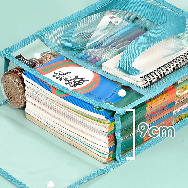 Large Capacity File Documents Organizer Portable School Stationery Pouch Bag Transparent Waterproof Storage Bag Office File Bag