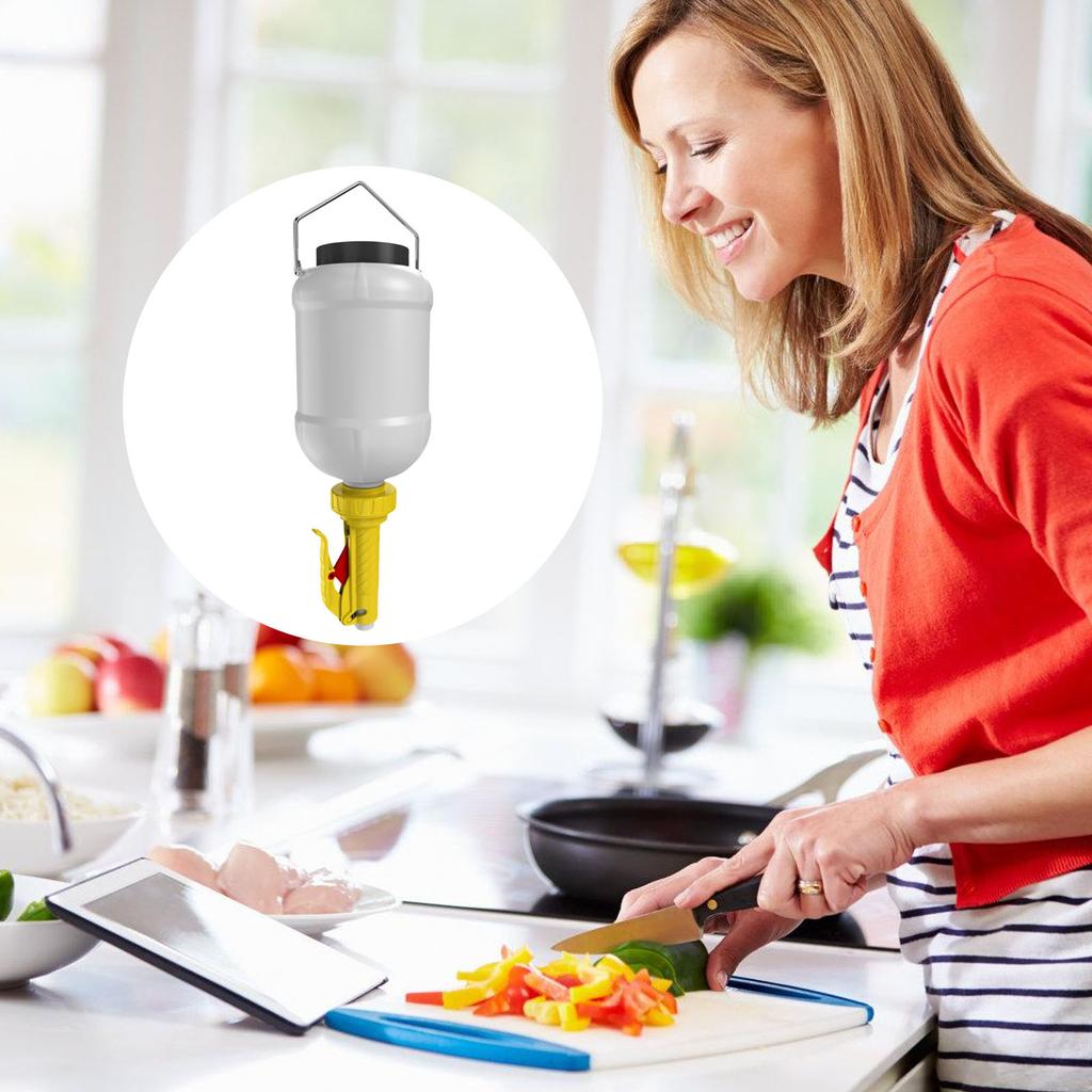 3L Hanging Condiment Dispenser Refillable Sauce Squeeze Bottle Dressing Container for Kitchen Outdoor BBQ Camping