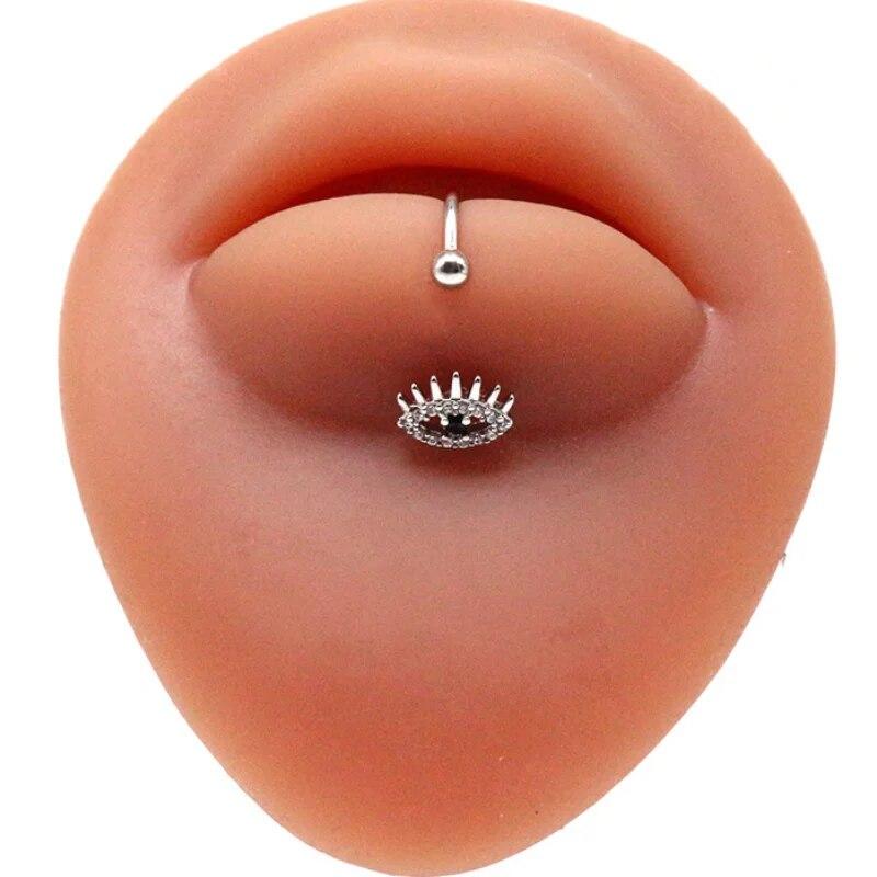 Anello per labbra per occhi alla moda, piercing per labbra in acciaio inossidabile, anelli per labret, piercing per setto per unghie a forma di cuore, farfalla, luna, loto