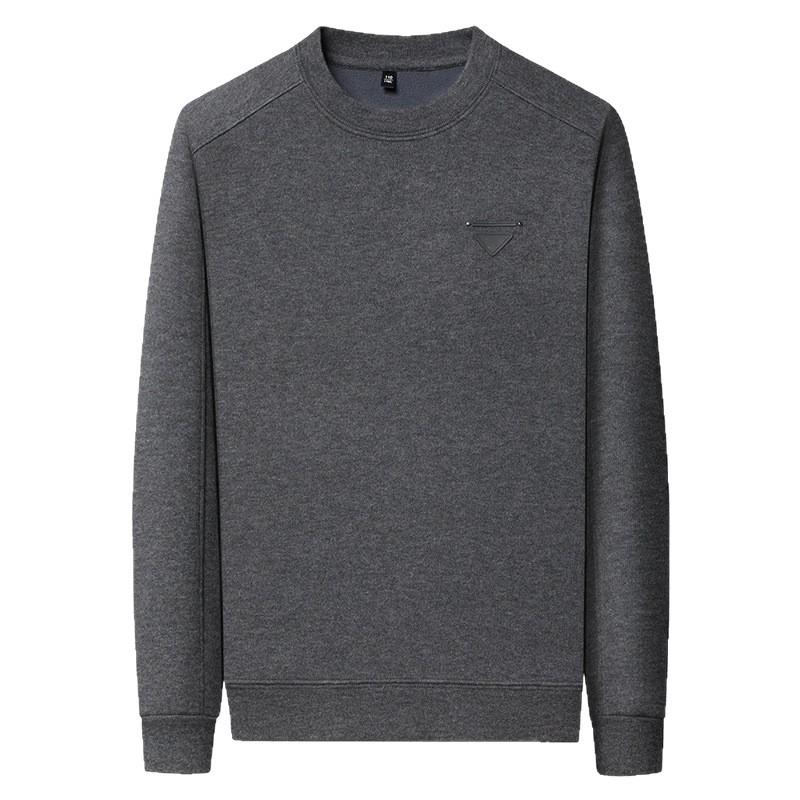 Men's Winter Plus Velvet Thick Warm Round Neck Hoodie - Casual and Versatile Base Layer Top