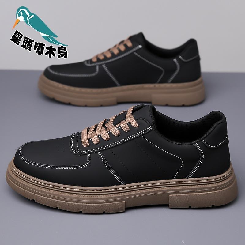 2025 autumn new men's shoes soft sole versatile daily casual leather shoes board shoes