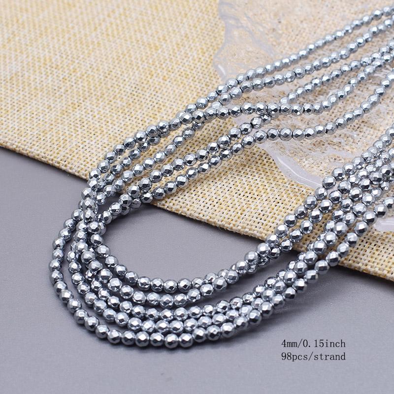 Plating Silver Color Retention Natural Hematite Stone Spacer Loose Beads For Jewelry Making Diy Bracelets Finding